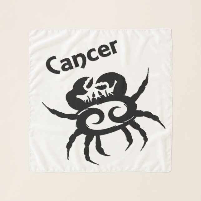 Cancer Zodiac Symbol and Sign Chiffon Scarf (Front)