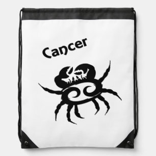 Cancer Zodiac Symbol and Sign Drawstring Bag