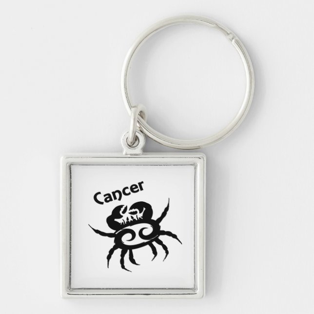 Cancer Zodiac Symbol and Sign Keychain (Front)