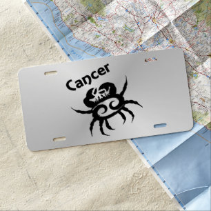 Cancer Zodiac Symbol and Sign License Plate