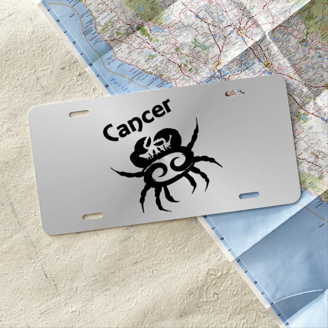 Cancer Zodiac Symbol and Sign License Plate (In Situ)