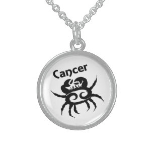 Cancer Zodiac Symbol and Sign Sterling Silver Necklace