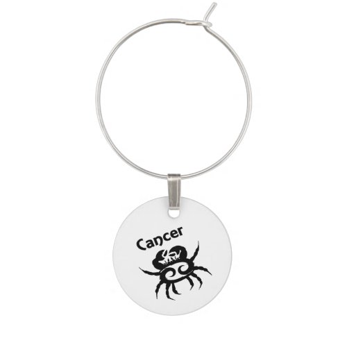 Cancer Zodiac Symbol and Sign Wine Charm