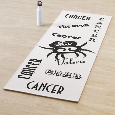 Cancer Zodiac Symbol and Sign with Name Yoga Mat