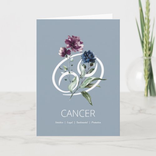 Cancer Zodiac Symbol Birthday Card