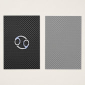 Cancer Zodiac Symbol Charcoal Carbon Fiber Print (Front & Back)