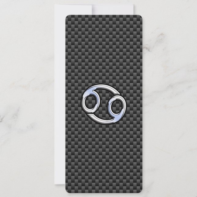 Cancer Zodiac Symbol Charcoal Carbon Fiber Print (Front)