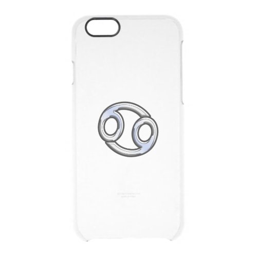 Cancer Zodiac Symbol Charcoal Carbon Fiber Print Clear iPhone 66S Case