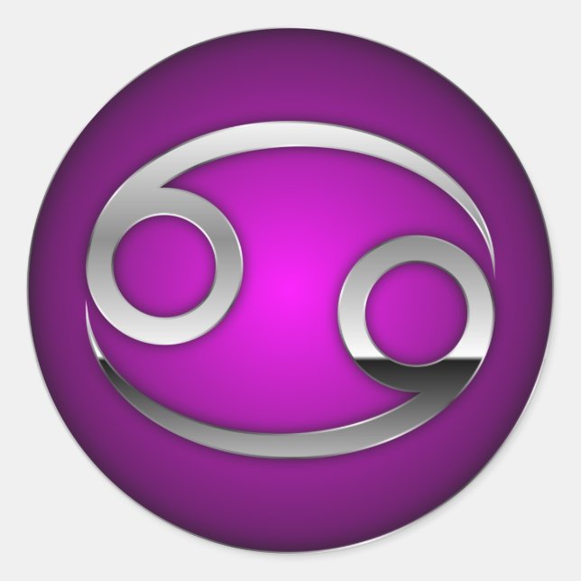 Cancer - Zodiac Symbol Classic Round Sticker (Front)
