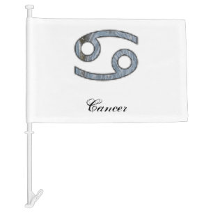 Cancer Zodiac Symbol Element by Kenneth Yoncich Car Flag