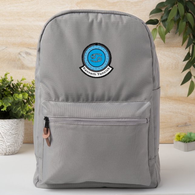 Cancer Zodiac Symbol Element by Kenneth Yoncich Patch (On Backpack)