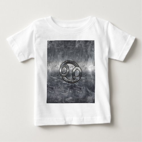 Cancer Zodiac Symbol in Distressed Decor Baby T_Shirt