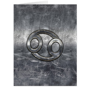 Cancer Zodiac Symbol in Distressed Decor Cards