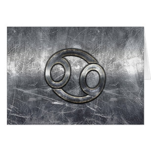 Cancer Zodiac Symbol in Distressed Decor Cards