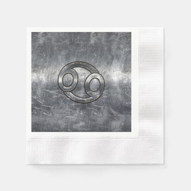 Cancer Zodiac Symbol in Distressed Decor Napkins (Front)