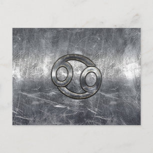 Cancer Zodiac Symbol in Distressed Decor Postcard