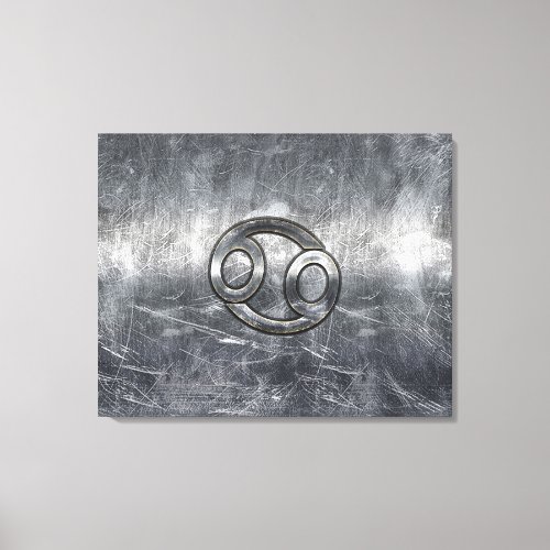 Cancer Zodiac Symbol in Industrial Style Canvas Print