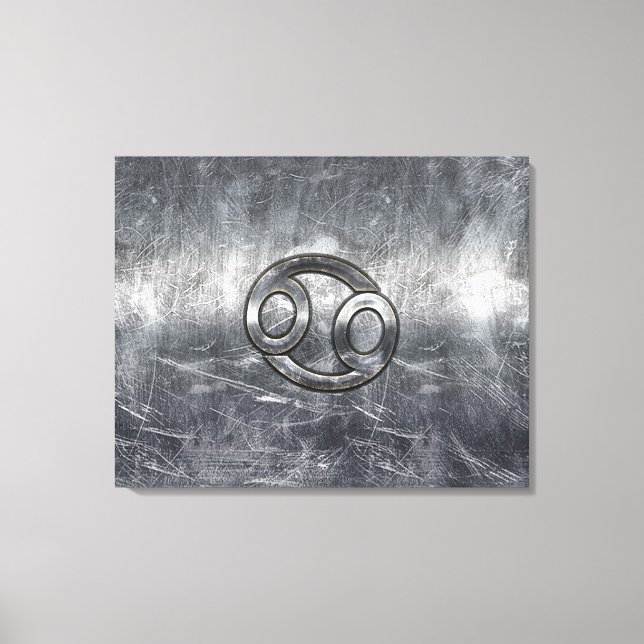 Cancer Zodiac Symbol in Industrial Style Canvas Print (Front)