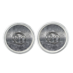 Cancer Zodiac Symbol in Industrial Style Cufflinks