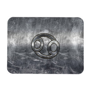Cancer Zodiac Symbol in Industrial Style Magnet