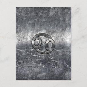 Cancer Zodiac Symbol in Industrial Style Postcard