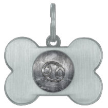 Cancer Zodiac Symbol Industrial Style Pet Name Tag
