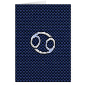 Cancer Zodiac Symbol Navy Blue Carbon Fiber Print (Front)