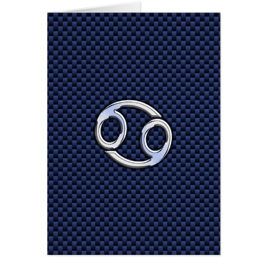 Cancer Zodiac Symbol Navy Blue Carbon Fiber Print (Front)