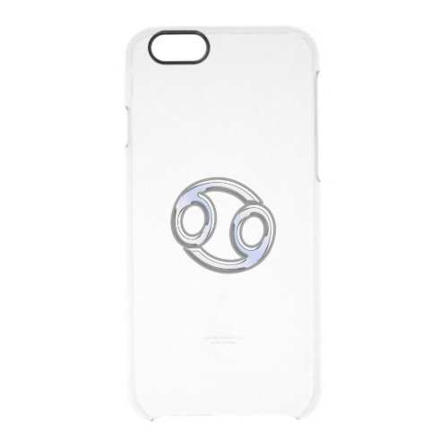 Cancer Zodiac Symbol Navy Blue Carbon Fiber Print Clear iPhone 66S Case