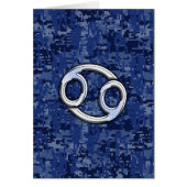 Cancer Zodiac Symbol Navy Blue Digital Camouflage (Front)