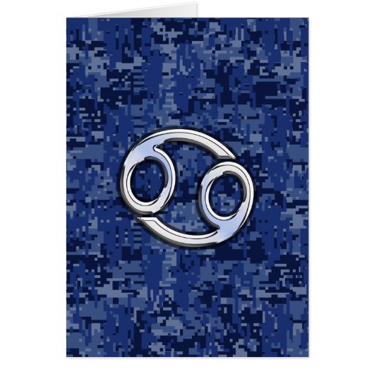 Cancer Zodiac Symbol Navy Blue Digital Camouflage (Front)