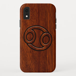 Cancer Zodiac Symbol on Mahogany Style iPhone XR Case