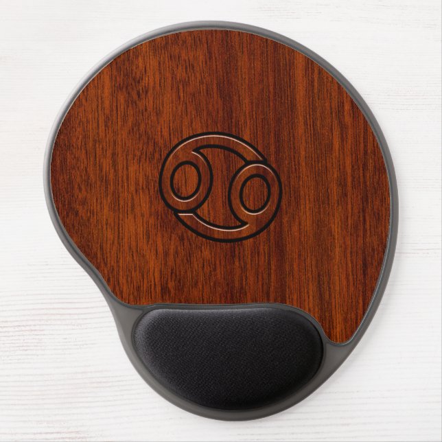 Cancer Zodiac Symbol on Mahogany Style Decor Gel Mouse Pad (Front)
