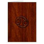 Cancer Zodiac Symbol on Mahogany Wood Style (Front)