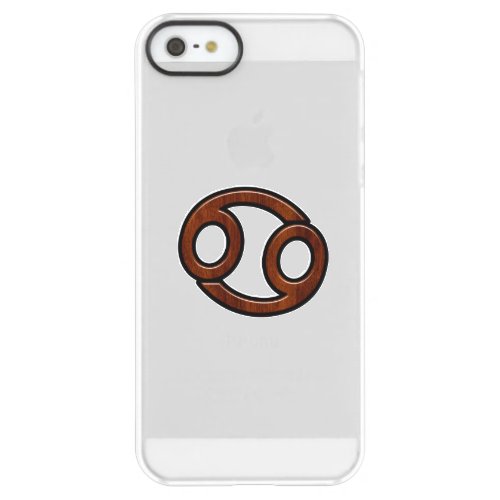 Cancer Zodiac Symbol on Mahogany Wood Style Permafrost iPhone SE55s Case