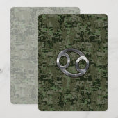 Cancer Zodiac Symbol on Woodland Digital Camo (Front/Back)