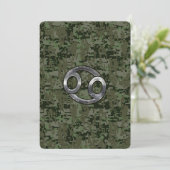 Cancer Zodiac Symbol on Woodland Digital Camo (Standing Front)
