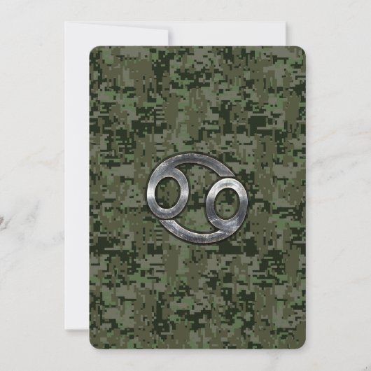 Cancer Zodiac Symbol on Woodland Digital Camo (Front)