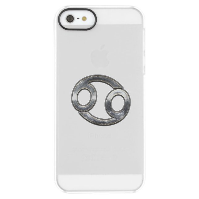 Cancer Zodiac Symbol on Woodland Digital Camo Uncommon iPhone Case (Back)