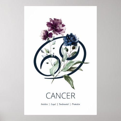 Cancer Zodiac Symbol Poster