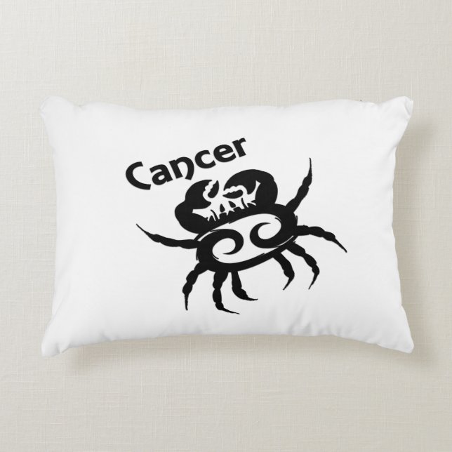 Cancer Zodiac Symbol & Sign Accent Pillow (Front)