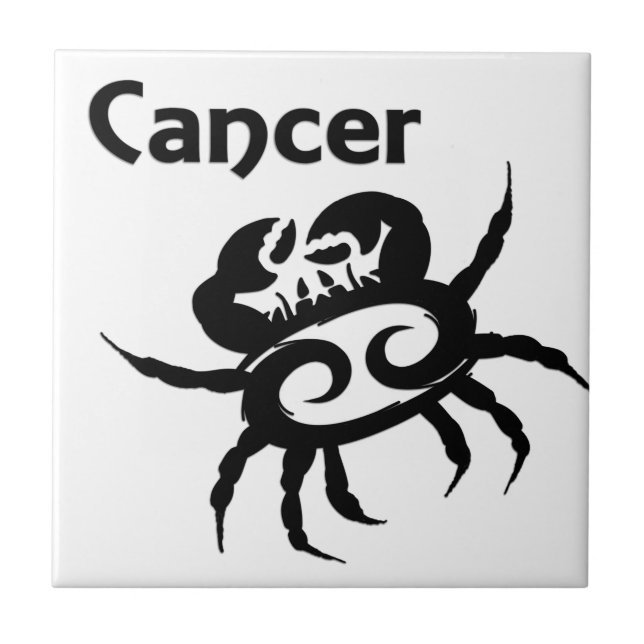 Cancer Zodiac Symbol & Sign Ceramic Tile (Front)