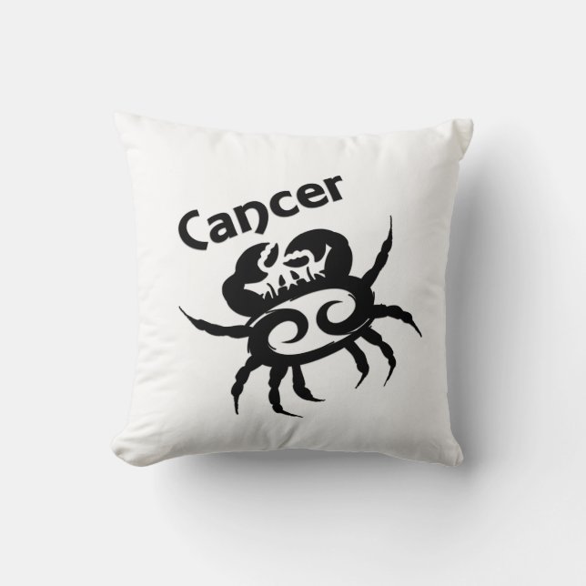 Cancer Zodiac Symbol & Sign Throw Pillow (Front)
