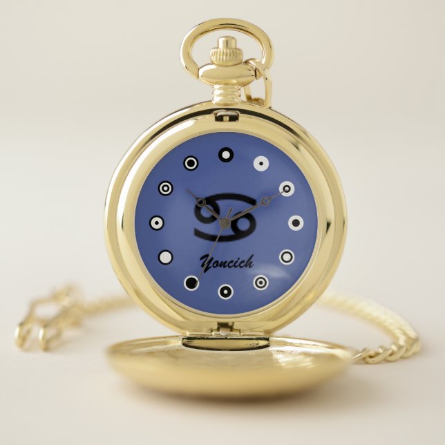 Cancer Zodiac Symbol Standard (Bf) by K Yoncich Pocket Watch (Inside)
