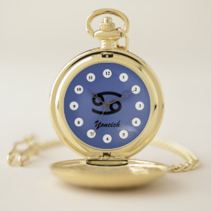 Cancer Zodiac Symbol Standard (Cf) by K Yoncich Pocket Watch