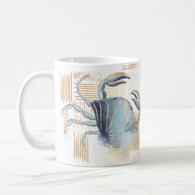 Cancer Zodiac Watercolour Birthday Mug (Left)