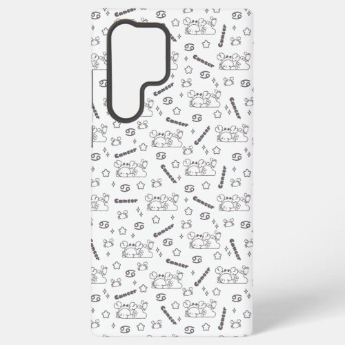 Cancer Zodiac Whispers _ Monochrome Magic Pattern Samsung Galaxy S22 Ultra Case