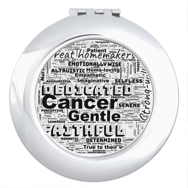 Cancer Zodiac Word Cloud Inspiration Compact Mirror (Front)