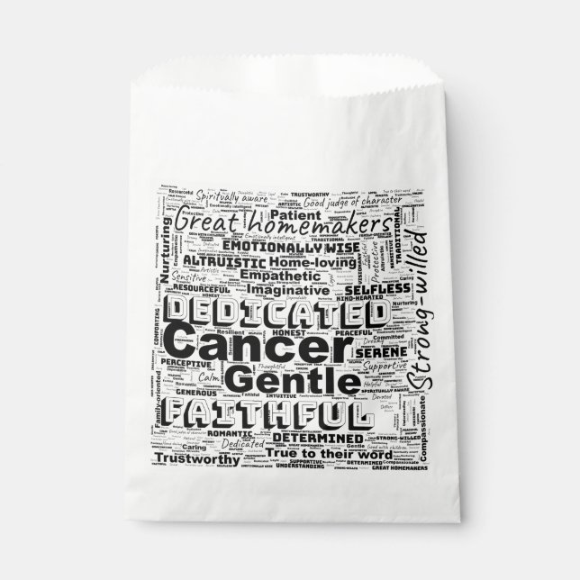 Cancer Zodiac Word Cloud Inspiration  Favor Bag (Front)