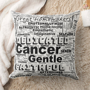 Cancer Zodiac Word Cloud Inspiration Throw Pillow
